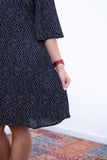 Vestido Decote V Manga Morcego em Viscolinho Sabrina