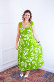 Vestido Regata Longuete com Decote V em Viscolinho Gabriela