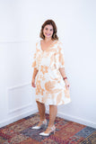 Vestido Decote V Manga Morcego em Viscolinho Sabrina