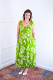 Vestido Regata Longuete com Decote V em Viscolinho Gabriela