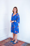 Vestido Decote V Manga Morcego em Viscolinho Sabrina