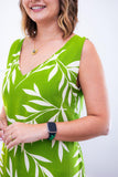 Vestido Regata Longuete com Decote V em Viscolinho Gabriela