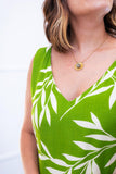 Vestido Regata Longuete com Decote V em Viscolinho Gabriela