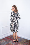 Vestido Sabrina - Decote V Manga Morcego em Viscolinho