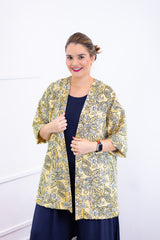 Kimono Brasil - Oversized com Manga Ampla em Crepe