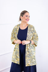 Kimono Brasil - Oversized com Manga Ampla em Crepe
