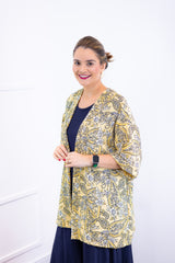 Kimono Brasil - Oversized com Manga Ampla em Crepe