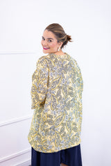 Kimono Brasil - Oversized com Manga Ampla em Crepe