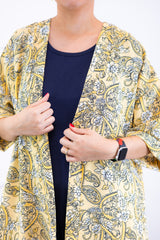 Kimono Brasil - Oversized com Manga Ampla em Crepe
