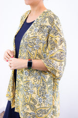 Kimono Brasil - Oversized com Manga Ampla em Crepe