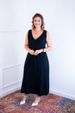 Vestido Regata Longuete com Decote V em Viscolinho Gabriela