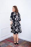 Vestido Sabrina - Decote V Manga Morcego em Viscolinho