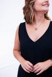 Vestido Regata Longuete com Decote V em Viscolinho Gabriela