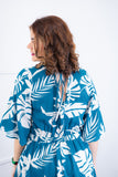 Vestido Sabrina - Decote V Manga Morcego em Viscolinho