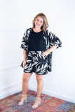 Conjunto Kimono Dora Oversized Estampado e Bermudinha em Crepinho