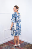 Vestido Sabrina - Decote V Manga Morcego em Viscolinho