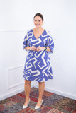 Vestido Sabrina - Decote V Manga Morcego em Viscolinho