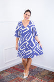 Vestido Sabrina - Decote V Manga Morcego em Viscolinho