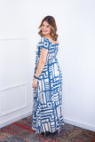 Vestido Longo Cecília – Manga Ciganinha em Viscolinho com Bolsos Laterais