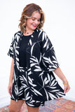 Conjunto Kimono Dora Oversized Estampado e Bermudinha em Crepinho