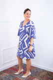 Vestido Sabrina - Decote V Manga Morcego em Viscolinho