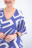 Vestido Sabrina - Decote V Manga Morcego em Viscolinho