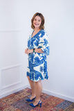 Vestido Decote V Manga Morcego em Viscolinho Sabrina