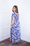 Vestido Longo Cecília – Manga Ciganinha em Viscolinho com Bolsos Laterais