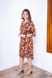 Vestido Chemise Midi Gola V em Viscolinho Bruna