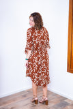 Vestido Chemise Midi Gola V em Viscolinho Bruna