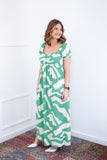Vestido Longo Cecília – Manga Ciganinha em Viscolinho com Bolsos Laterais