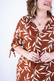 Vestido Chemise Midi Gola V em Viscolinho Bruna