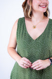 Vestido Regata Longuete com Decote V em Viscolinho Gabriela