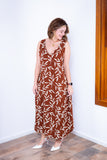 Vestido Regata Longuete com Decote V em Viscolinho Gabriela