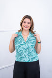Blusa Júlia – Em Crepe com Detalhes Laterais