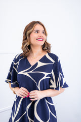 Vestido Monalisa – Midi com Manga Flare em Crepe