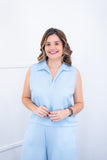 Blusa Júlia – Em Linho Light com Detalhes Laterais