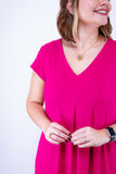 Vestido Laura - Evasê Decote V em Viscolycra