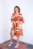 Vestido Decote V Manga Morcego em Viscolinho Sabrina