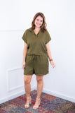 Conjunto Salvador - Bermudinha e Blusa em Linho Light