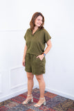 Conjunto Salvador - Bermudinha e Blusa em Linho Light