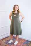Vestido Malha Fria Regata Midi Sofia
