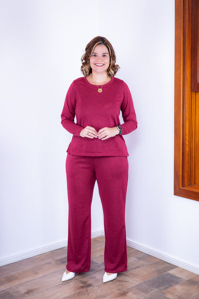 Conjunto Lãzinha Gola Redonda e Calça Pantalona Londres