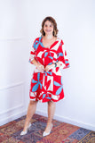 Vestido Decote V Manga Morcego em Viscolinho Sabrina