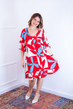 Vestido Decote V Manga Morcego em Viscolinho Sabrina