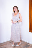 Vestido Regata Longuete com Decote V em Viscolinho Gabriela