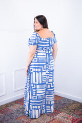 Vestido Longo Cecília – Manga Ciganinha em Viscolinho com Bolsos Laterais