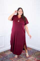 Vestido Antonella – Decote V com Fendas Laterais em Malha Confort Deluxe