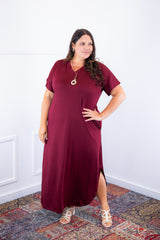 Vestido Antonella – Decote V com Fendas Laterais em Malha Confort Deluxe