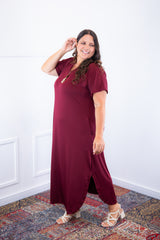 Vestido Antonella – Decote V com Fendas Laterais em Malha Confort Deluxe